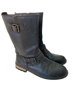 KODIAK Alcona Dark Brown Leather Waterproof Boots Buckles Moto Riding 10